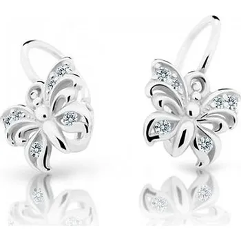 Náušnice Cutie Kids Jewellery c2226-10-10-x-2 Dětské náušnice z bílého zlata na brizuru Cutie motýlci C2226 – zlatý šperk ryzosti 585/1000 v Dárkovém balení s Certifikátem GBEWB-00772