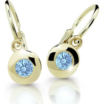 Šperk Cutie Kids Jewellery c2589-10-70-x-1 Zlaté dětské náušnice na brizuru Cutie C2589 Arctic Blue GBEYM-00480