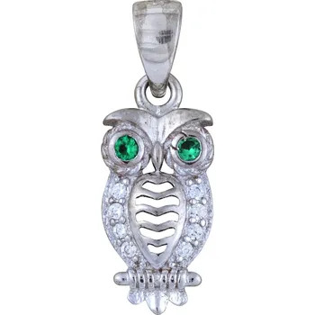 Přívěsek Stříbrný přívěsek se zirkony Ag 1,1 g sovička