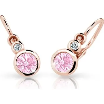 Náušnice Cutie Kids Jewellery c1984-10-20-x-4 Dětské náušnice z růžového zlata na brizuru Cutie C1984 Pink – zlatý šperk ryzosti 585/1000 v Dárkovém balení s Certifikátem GBERR-00353