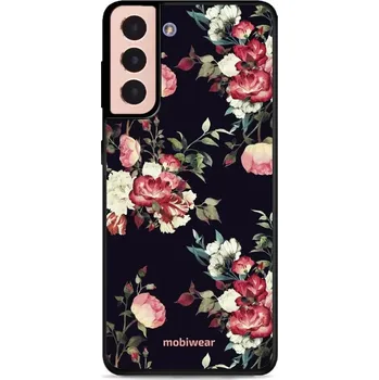 Pouzdro na mobilní telefon Lesklý kryt Mobiwear Glossy - Samsung Galaxy S21 - G040G - Růže na černé (Prémiové lesklé pouzdro, obal, kryt Mobiwear Glossy na mobil Samsung Galaxy S21 - G040G - Růže na černé, materiál Plast + TPU silikon - krytí po všech stranách, neošoupatelný potisk