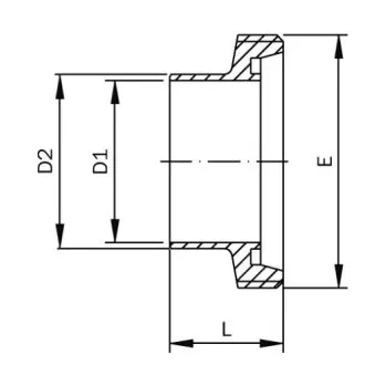 Vodovodní potrubí Hrdlo závitové-dlouhé-DIN 11851-leštěné-1.4301: DN 10/13