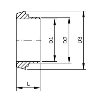 Vodovodní potrubí Hrdlo kuželové-dlouhé-DIN 11851-leštěné-1.4301: DN 10/13