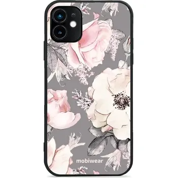 Lesklý kryt Mobiwear Glossy - Apple iPhone 11 - G034G - Květy na šedém pozadí (Prémiové lesklé pouzdro, obal, kryt Mobiwear Glossy na mobil Apple iPhone 11 - G034G - Květy na šedém pozadí, materiál Plast + TPU silikon - krytí po všech stranách,)