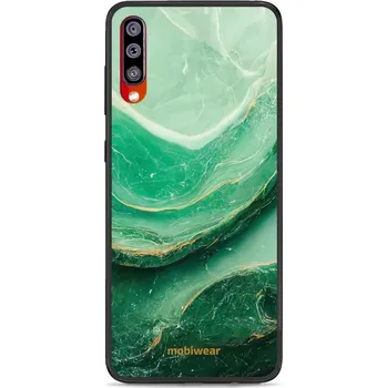 Pouzdro na mobilní telefon Lesklý kryt Mobiwear Glossy - Samsung Galaxy A70 - G023G - Zelený mramor (Prémiové lesklé pouzdro, obal, kryt Mobiwear Glossy na mobil Samsung Galaxy A70 - G023G - Zelený mramor, materiál Plast + TPU silikon - krytí po všech stranách, neošoupatelný potisk