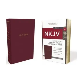 NKJV Holy Bible, Giant Print Center-Column Reference Bible, Burgundy Leather-look, 72,000+ Cross References, Red Letter, Comfort Print: New King James – Thomas Nelson (EN)