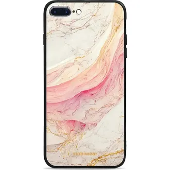 Pouzdro na mobilní telefon Lesklý kryt Mobiwear Glossy - Apple iPhone 8 Plus - G027G - Růžový a zlatavý mramor (Prémiové lesklé pouzdro, obal, kryt Mobiwear Glossy na mobil Apple iPhone 8 Plus - G027G - Růžový a zlatavý mramor, materiál Plast + TPU silikon - krytí po všech stranách