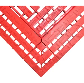 Rohožka Červená protiskluzová průmyslová rohož WORK-DECK - délka 60 cm, šířka 120 cm, výška 2,5 cm