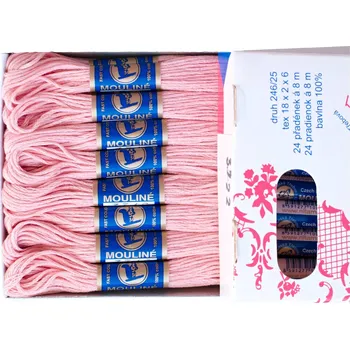 Příze Snový svět 3722 - Bavlněná vyšívací příze Mouline šafránová růž