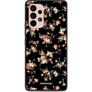 Telefonní příslušenství Lesklý kryt Mobiwear Glossy - Samsung Galaxy A53 5G - G039G - Květy na černé (Prémiové lesklé pouzdro, obal, kryt Mobiwear Glossy na mobil Samsung Galaxy A53 5G - G039G - Květy na černé, materiál Plast + TPU silikon - krytí po všech stranách, neošoupateln