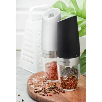 Mlýnek na koření Mlýnek na pepř a sůl na baterky LUCA 2ks, bílý, černý