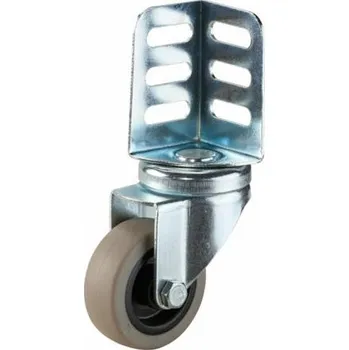 Pojezdové kolečko Nábytkové pryžové kolečko otočné s rohovým uchycením, průměr 50 mm, nosnost 40 kg - F26.050.SO