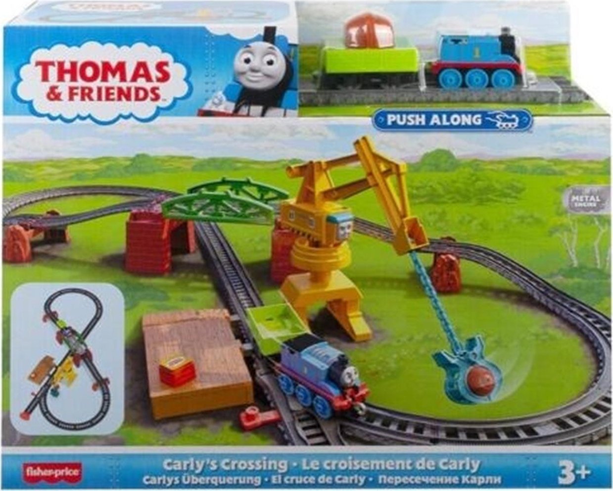 foto Vláček a vláčkodráha Fisher Price Thomas & Friends Carly's Crossing Metal Engine Train Set GXD48