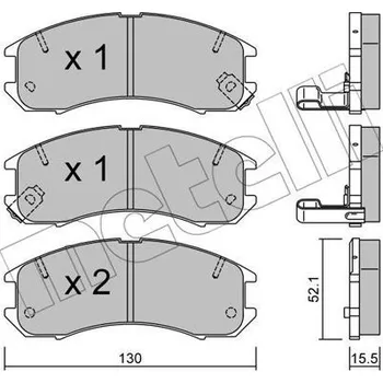 Auto-moto Sada brzdových destiček, kotoučová brzda, , 1U0H3328Z, 1U0K3328Z, 1U0S3328Z, 1U0U3328Z, 3477468, 3521846, 3521847, E92Z2001A, E92Z2001B, F32Z2001A, G1YH3323Z, G1YH3328Z, G2113328Z, G2123328ZA, METELLI, 22-0068-0