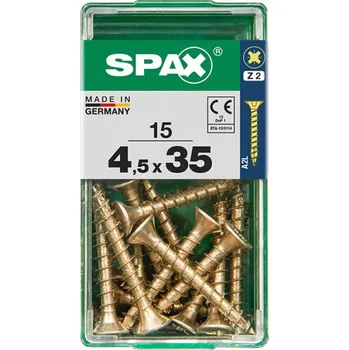 Vrut SPAX Vrut 4,5x35, zápustná hlava, PZ, YELLOX, 15 ks (S)