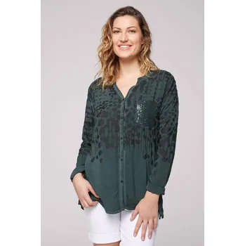 Dámská halenka Soccx HALENKA ST2303-5515-21 XS, Tmavě zelená