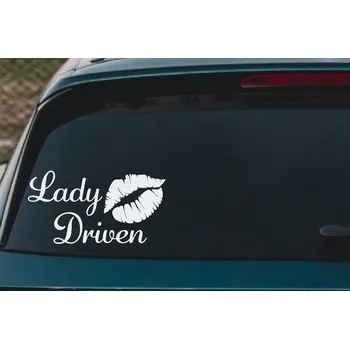 Samolepící dekorace Lepy.cz Samolepka na auto Lady driven Velikost (šířka x výška): 15x8cm, Barevná varianta: Světle červená