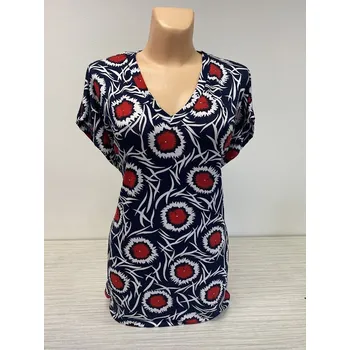 Dámská tunika trička a topy, Barva Červená, Velikost XL 44, Rukáv Se spadlým rukávem