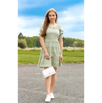 Dámské šaty Vero Moda dámské madeira šaty Jesser olivové Velikost: M