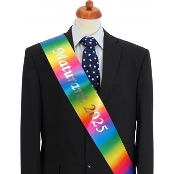 Party dekorace Maturitní šerpa duhová - saténová