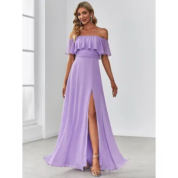 Dámské šaty Ever Pretty dlouhé fialkové šaty 0969 Velikost: 4XL / 48 / 16 / 20