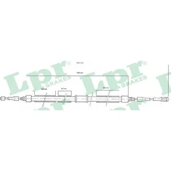 Lanko parkovací brzdy Tažné lanko, parkovací brzda, , 8A0609721AF, 8A0609721J, 8A0609721T, LPR, C0039B