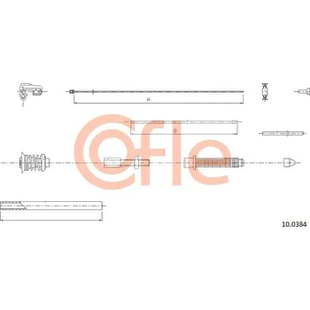 Lanko parkovací brzdy Lanko plynu, , 5000387157, 5000387500, 5000388317, 5000388318, 5000388319, 5000388320, 5000394242, 5000394950, 6001001468, 7700544065, COFLE, 10.0384