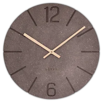 Hodiny LAVVU Hnědé hodiny Natur vyrobené v Čechách ⌀34cm LCT5024 (LAVVU Hnědé hodiny Natur vyrobené v Čechách ⌀34cm LCT5024)