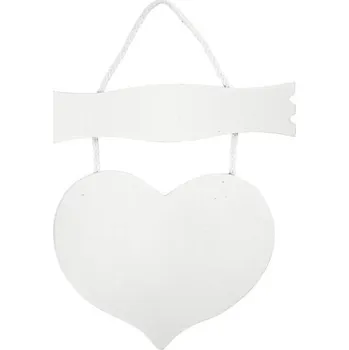 Creative DŘEVĚNÁ CEDULKA NA DVĚŘE srdce, 28 x 19 cm