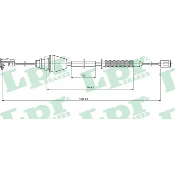 Lanko parkovací brzdy Lanko plynu, , 7700843197, LPR, C0148A