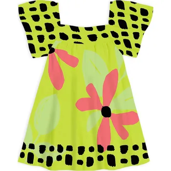 Dívčí šaty Dívčí šaty NANAI BIG FLOWER zelené Velikost: 116
