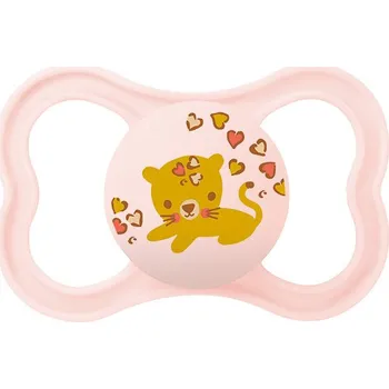 dudlíky Mam Šidítko Air silikon 6 m+ Růžové s kočičkou