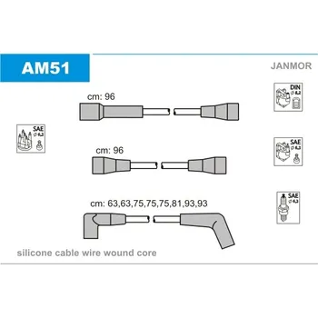 Zapalovací kabel Sada kabelů pro zapalování, , JANMOR, AM51