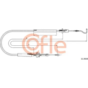 Lanko parkovací brzdy Lanko plynu, , 701721555J, COFLE, 11.0636