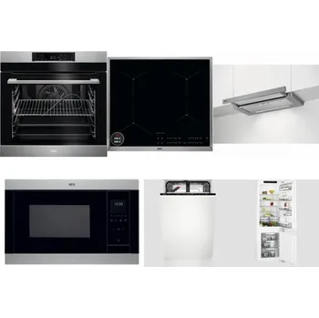 Set domácích spotřebičů AEG BPK742380M + AEG Mastery SenseBoil IAE64413XB + AEG DPE5660M + AEG Mastery MSB2547D-M + AEG Mastery GlassCare FSE73407P + AEG Mastery FlexiShelf SCE818D3LC