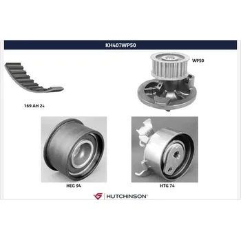 Rozvod motoru Vodni pumpa + sada ozubeneho remene, , HUTCHINSON, KH 407WP50