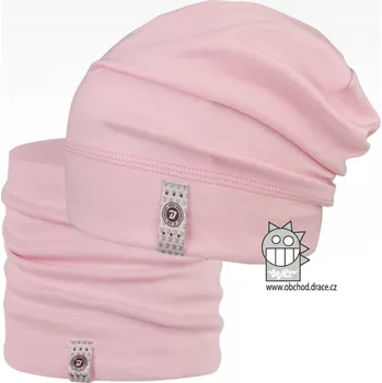 Čepice Bavlněná čepice a nákrčník Dráče - Alan 01, světle růžová Barva: Růžová, Velikost: 52-54