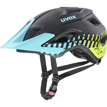 Cyklistická přilba UVEX Helma Uvex Access Black aqua lime matt - 56-61