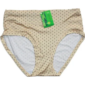 Dámské kalhoty Bambusové dámské kalhotky do pasu puntíček krémové 1808 - 603/579