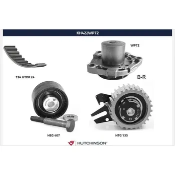 Rozvod motoru Vodni pumpa + sada ozubeneho remene, , HUTCHINSON, KH 422WP72