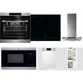 Set domácích spotřebičů AEG BSK792380M + AEG Mastery Bridge IKE64441IB + AEG Mastery DBB5660HM + AEG Mastery MSB2547D-M + AEG Mastery MaxiFlex FEE73517PM + AEG Mastery FlexiShelf SCE818D3LC