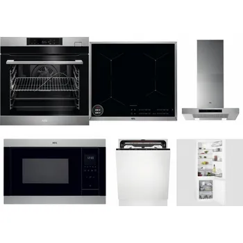 Set domácích spotřebičů AEG BSK782380M + AEG Mastery SenseBoil IAE64413XB + AEG Mastery DBB5660HM + AEG Mastery MSB2547D-M + AEG FSE74707P + AEG Mastery NoFrost SCB618F6TS
