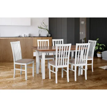 Jídelní set Jídelní set 6+1 Tymon Vyberte Tkaninu:: Tkanina 16, Vyberte Moření:: Komplet bílé