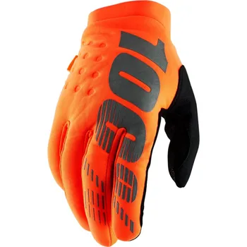 Moto oblečení 100% Brisker Glove Fluo Orange/Black S