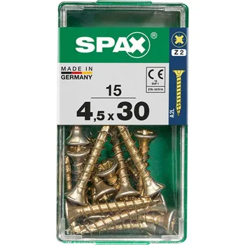 Vrut SPAX Vrut 4,5x30, zápustná hlava, PZ, YELLOX, 15 ks (S)