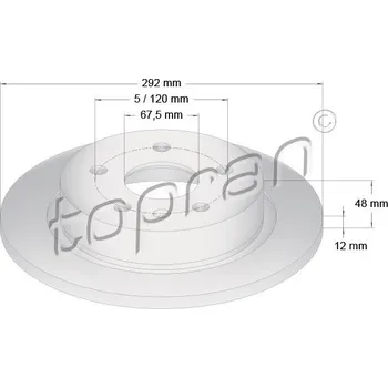 Brzdový kotouč Brzdový kotouč, , 0569025, 0569127, 13501302, 13502198, 569025, 569127, TOPRAN, 207 653