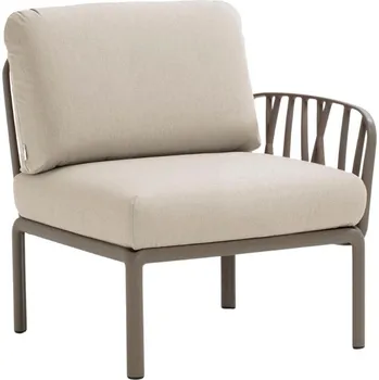 Zahradní pohovka Nardi Béžový látkový zahradní koncový modul Komodo s hnědošedou podnoží