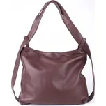 Dámská kabelka a batoh v 1 - velká kožená kabelka na rameno a batoh 12 vínová | KabelkyproVas.cz