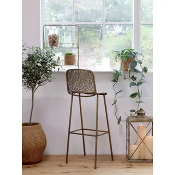 Bronzový antik dekorační kovový etažér Fil de Fer Basket - 23*41*55cm