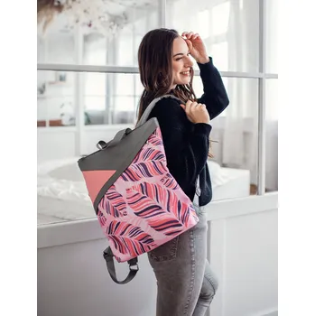 Trendový dámský koženkový batoh VUCH Ravin, šedá